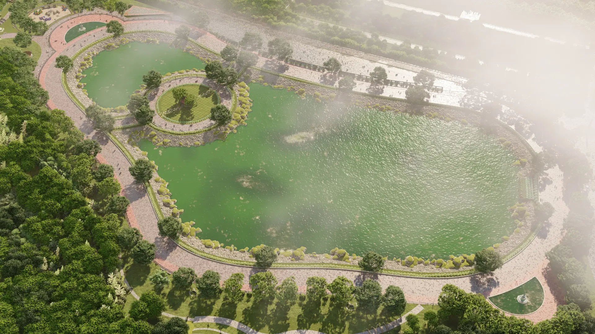 70 - 80 ACRES NATURAL LAKE SURROUNDING WITH JOGGING TRACK